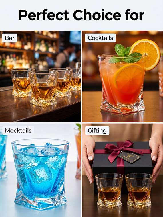 pack of 2 clear glass whiskey glasses dishwasher safe - 22543820 -  Standard Image - 5