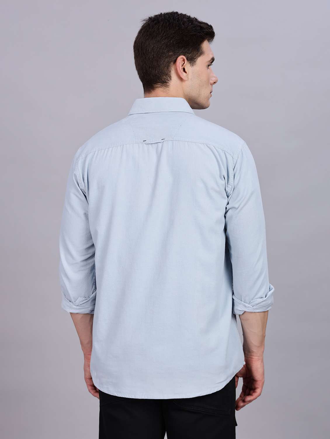 men solid long sleeve regular fit casual shirt - 22543837 -  Standard Image - 3