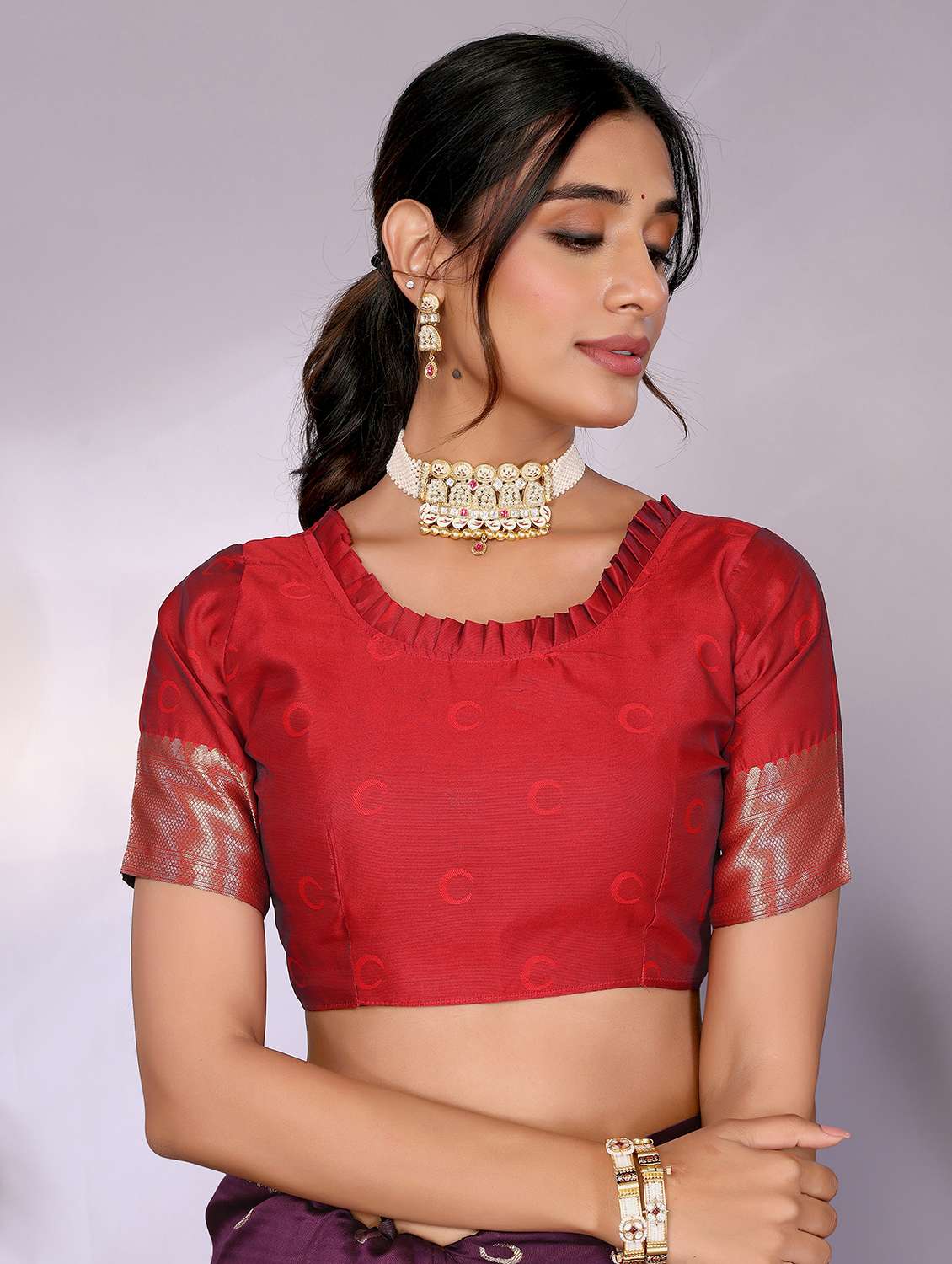 Women Self Design Paithani Saree With Blouse - 22543864 -  Standard Image - 5