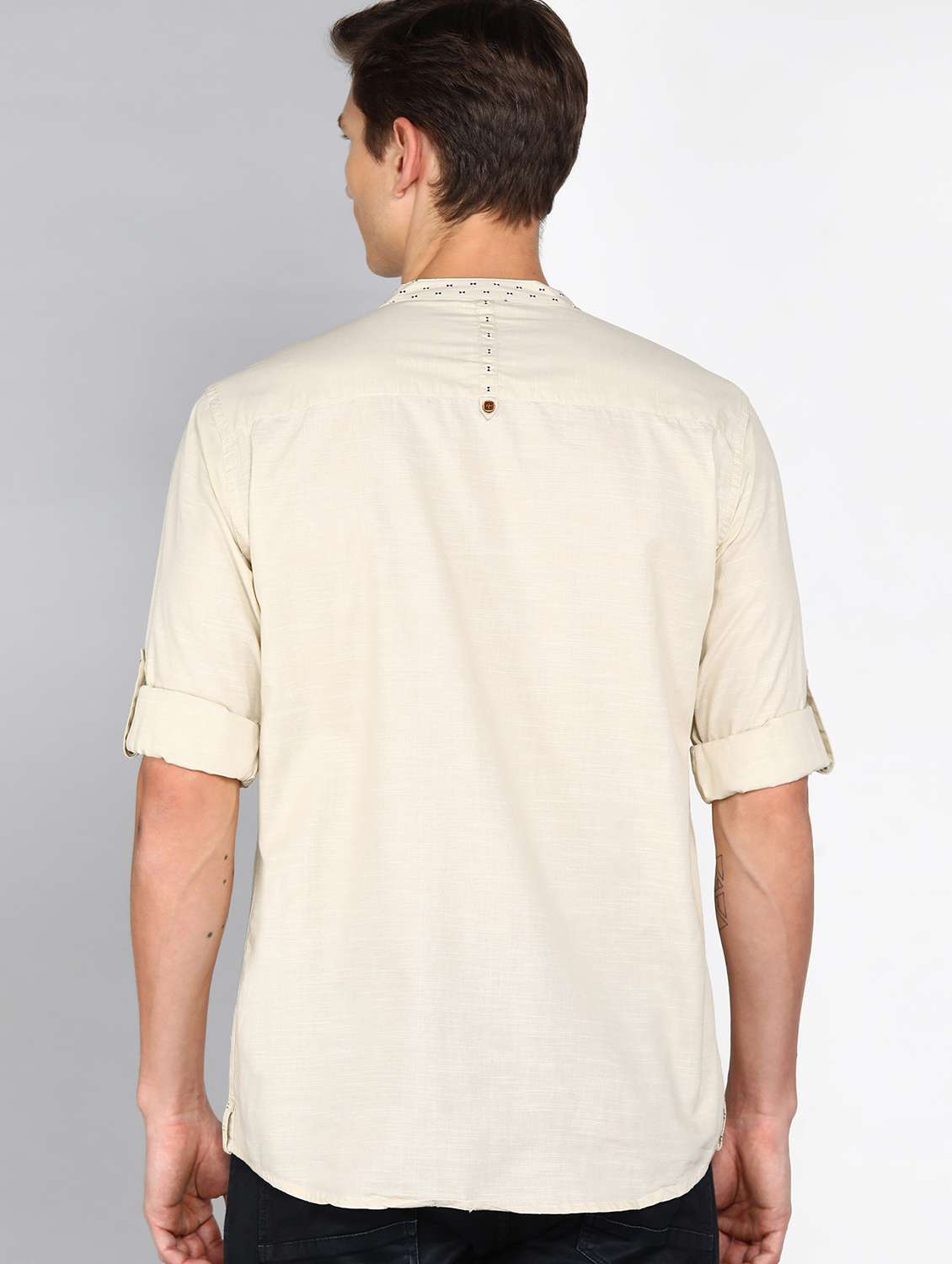 men solid long sleeve regular fit casual shirt - 22543938 -  Standard Image - 3