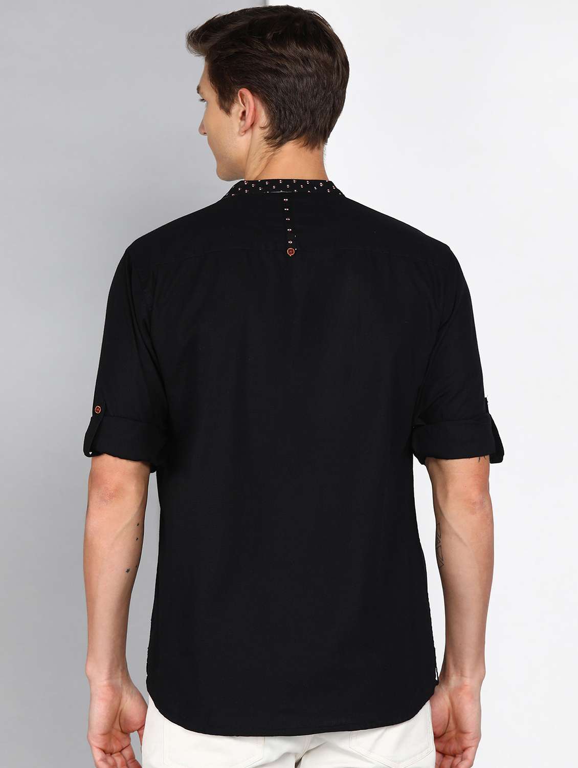 men solid long sleeve regular fit casual shirt - 22543940 -  Standard Image - 3