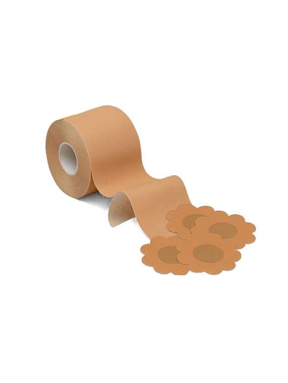 nude stick-on uplift body tape with nipple pasties