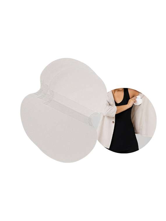 white pack of 6 stick-on polyester sweat pads 