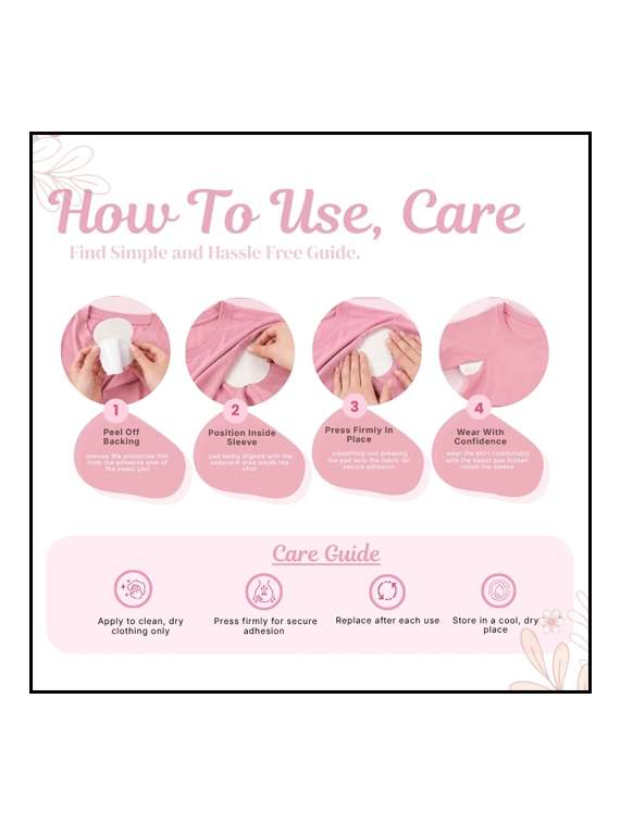 white pack of 6 stick-on polyester sweat pads  - 22543955 -  Standard Image - 5