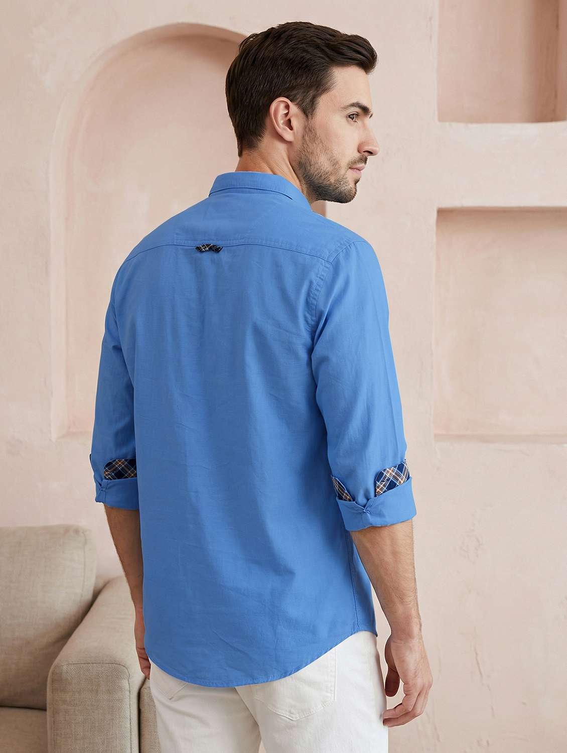 men solid mandarin neck short kurta - 22543961 -  Standard Image - 3