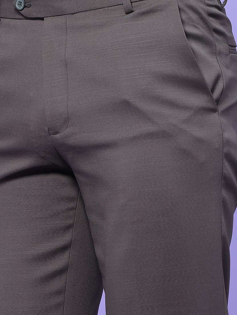 men solid mid rise flat formal trouser - 22543988 -  Standard Image - 5
