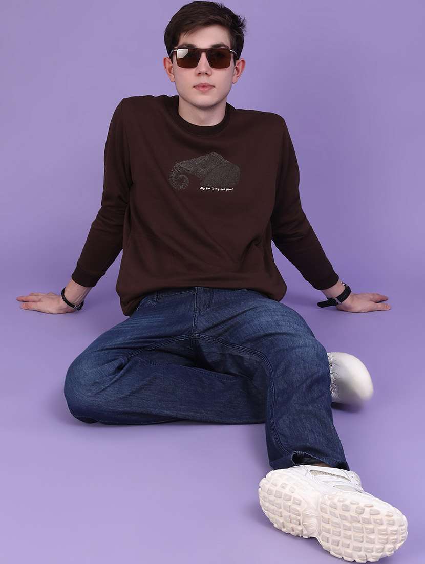 Men Printed Long Sleeves Regular Fit Sweatshirt - 22544020 -  Standard Image - 5
