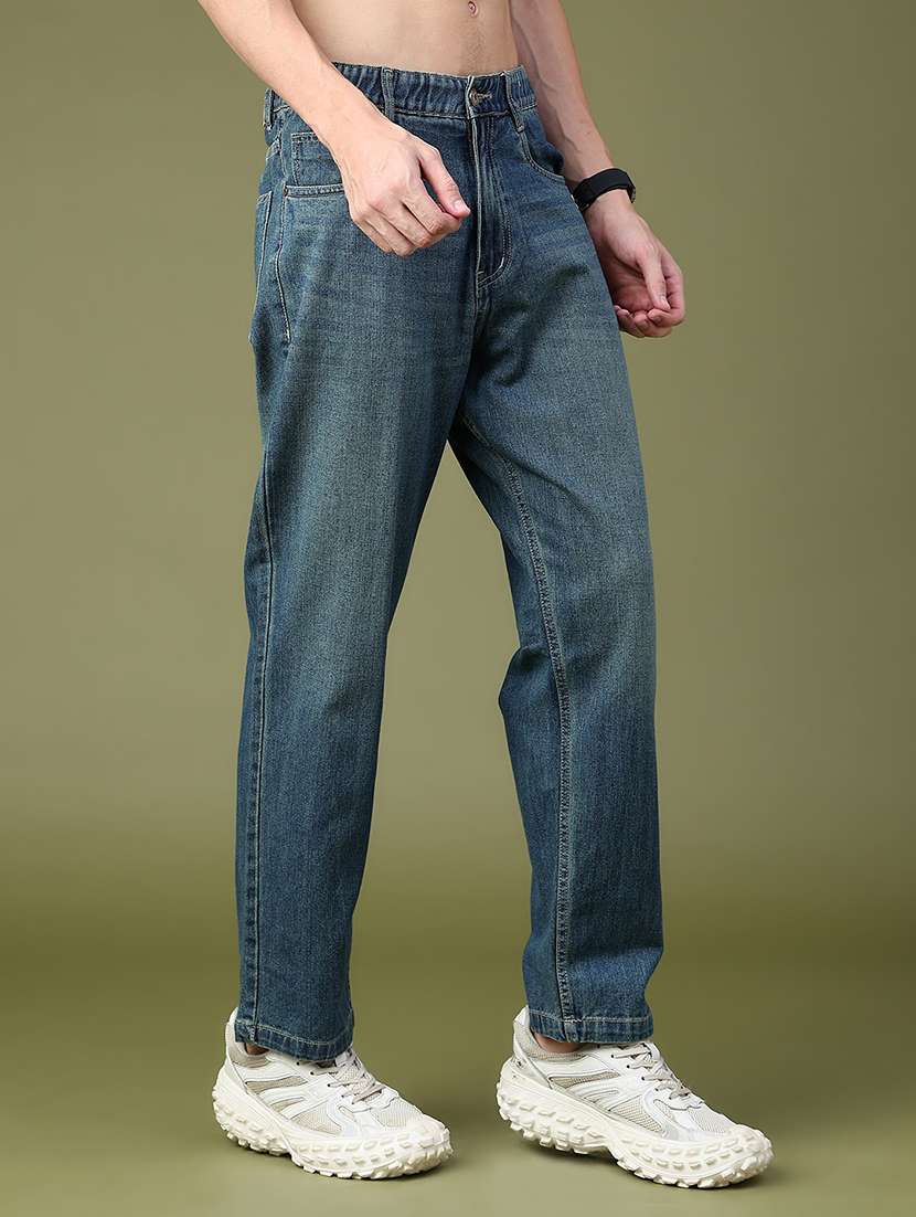 Men Washed Mid Rise Full Length Relaxed Fit Jeans - 22544234 -  Standard Image - 3