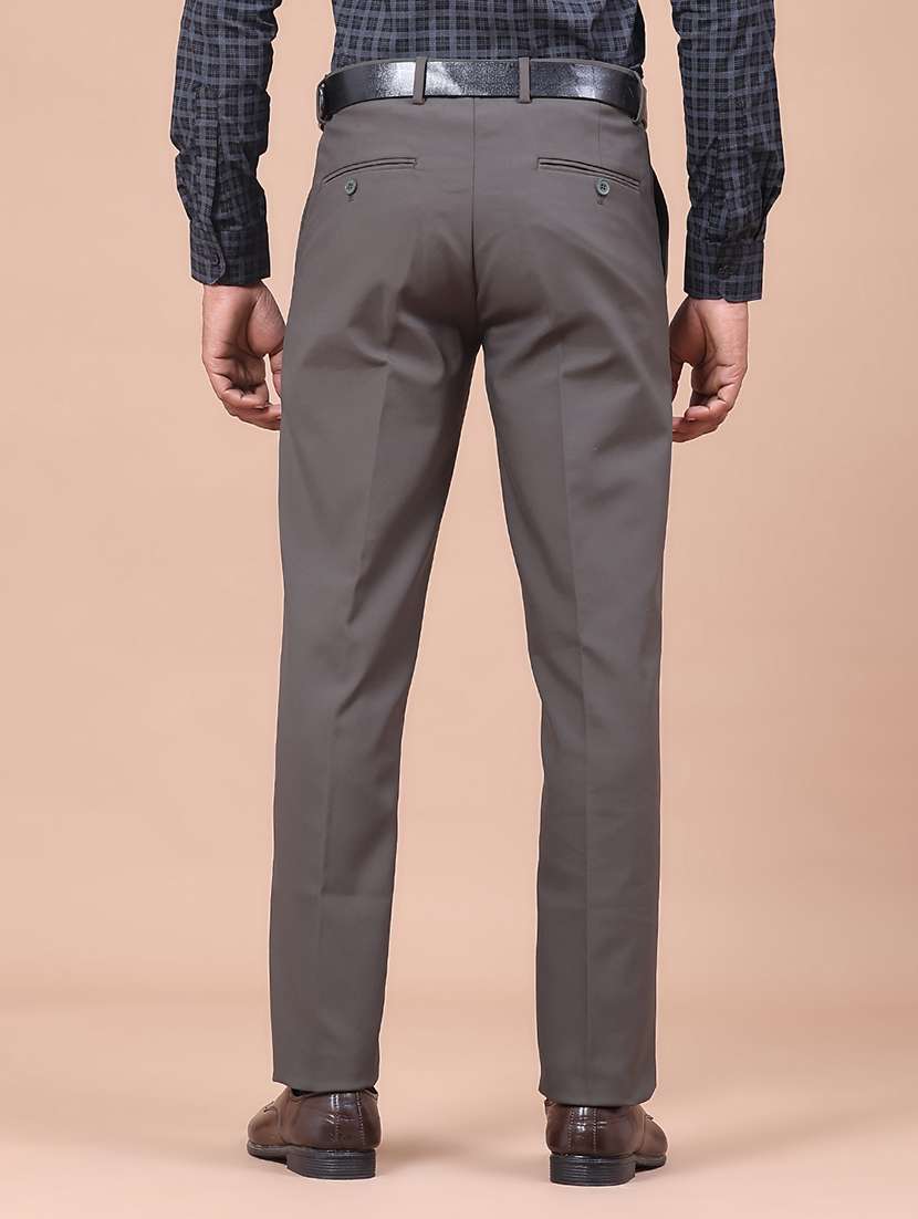 men solid mid rise flat formal trouser - 22544424 -  Standard Image - 3