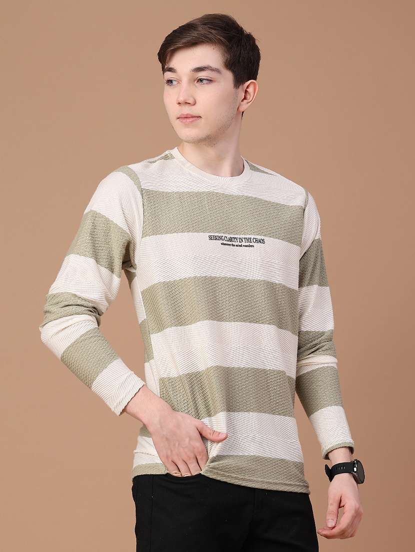 Men Striped Long Sleeve Regular Fit T-shirt - 22545191 -  Standard Image - 3