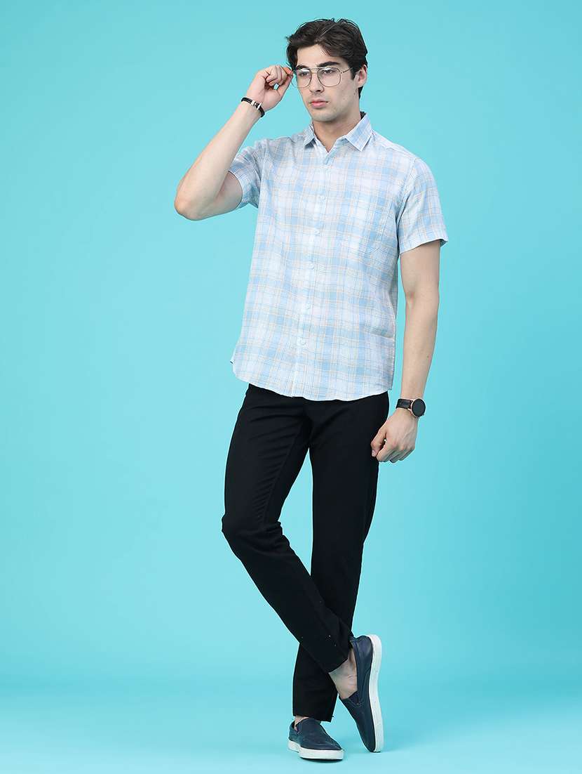 Men Checkered Short Sleeve Regular Fit Casual Shirt - 22546056 -  Standard Image - 5
