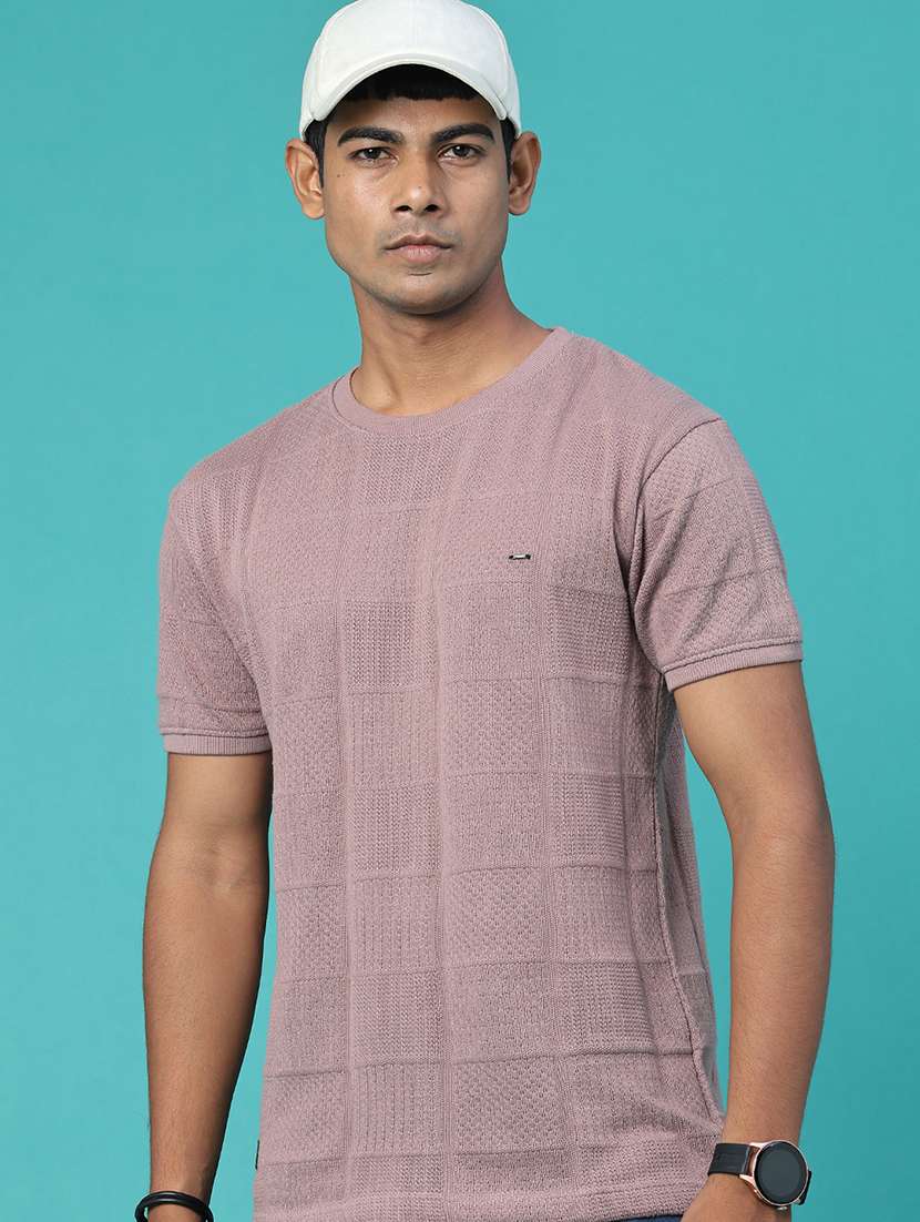men self design short sleeve slim fit t-shirt