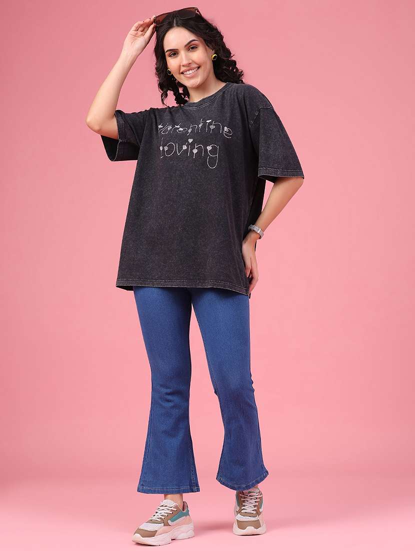 women embellished short sleeves oversized t-shirt - 22546132 -  Standard Image - 5