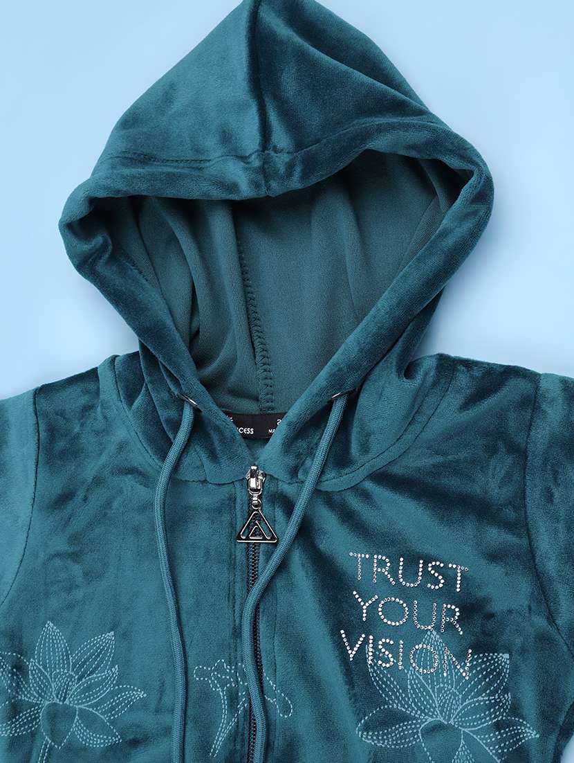 Girls Printed Long Sleeves Hooded Sweatshirt - 22546149 -  Standard Image - 3