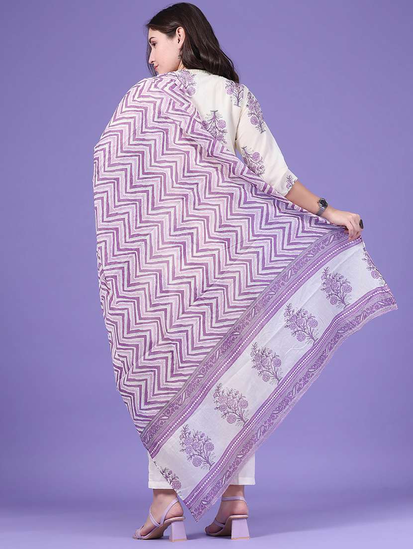 women printed three quarter sleeve kurta pant with dupatta set - 22546347 -  Standard Image - 3