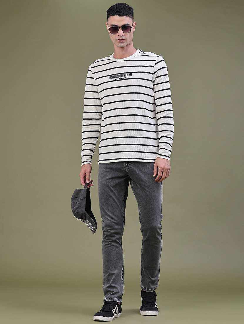 Men Striped Long Sleeve Regular Fit T-shirt - 22546400 -  Standard Image - 5