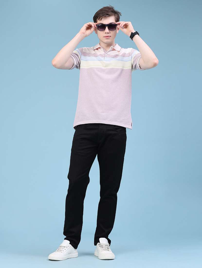 Men Striped Short Sleeve Regular Fit Polo T-shirt - 22546494 -  Standard Image - 5