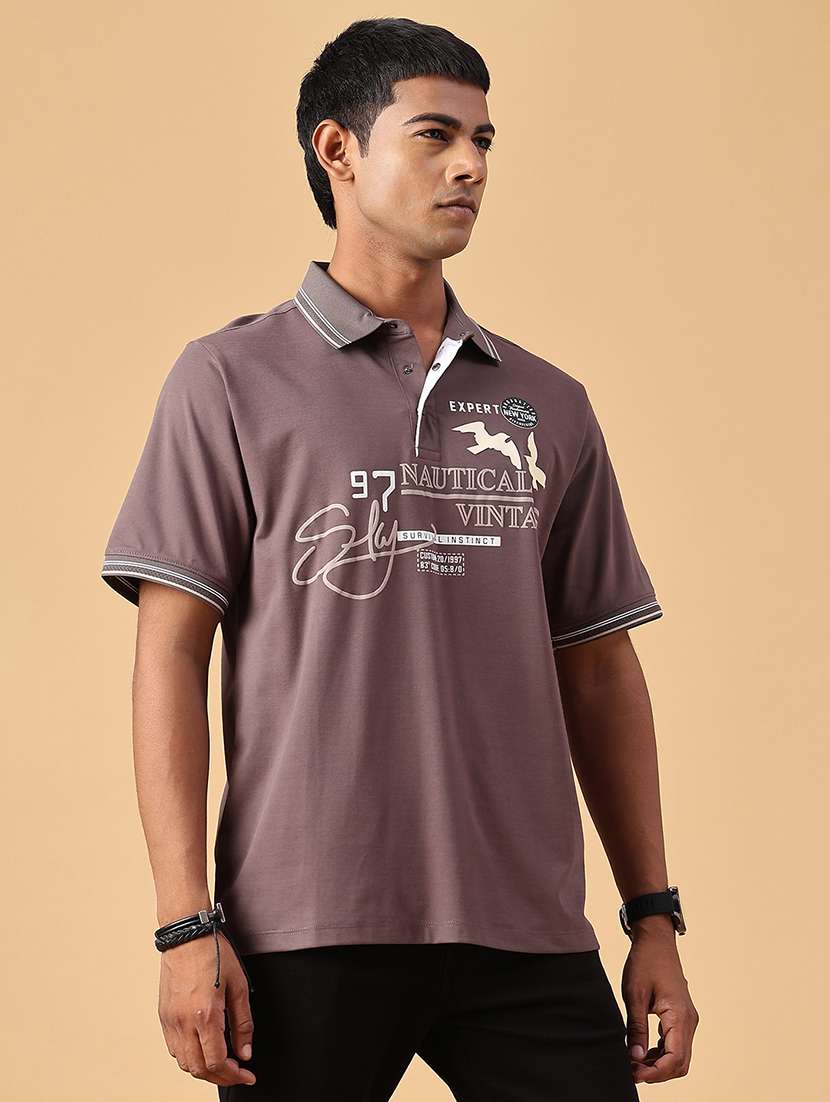 Men Printed Short Sleeves Polo T-shirt - 22546498 -  Standard Image - 3