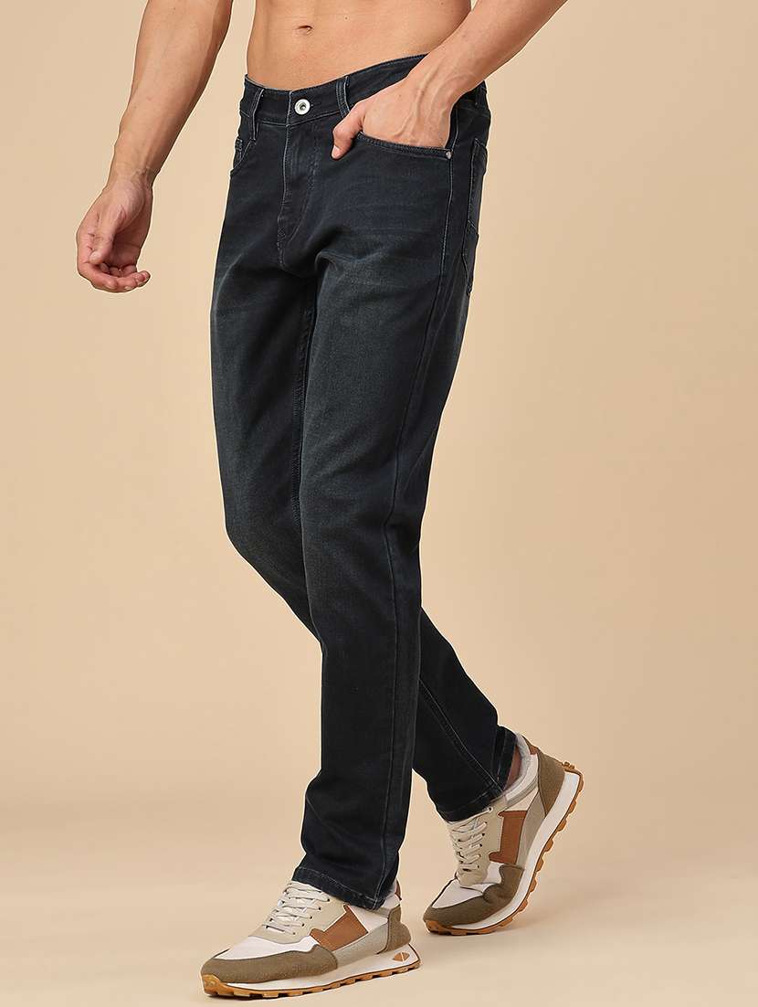 Men Washed Mid Rise Full Length Tapered Jeans - 22546765 -  Standard Image - 3