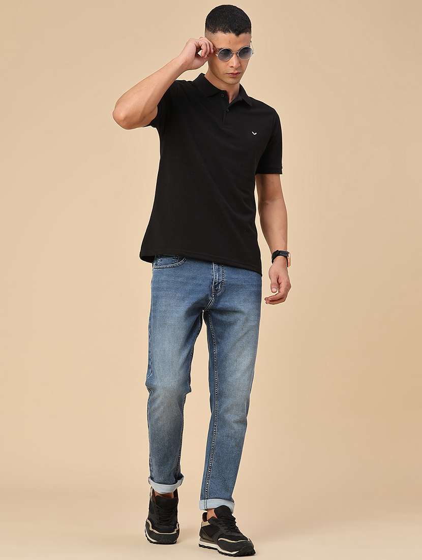 Men Washed Mid Rise Full Length Tapered Jeans - 22546778 -  Standard Image - 5