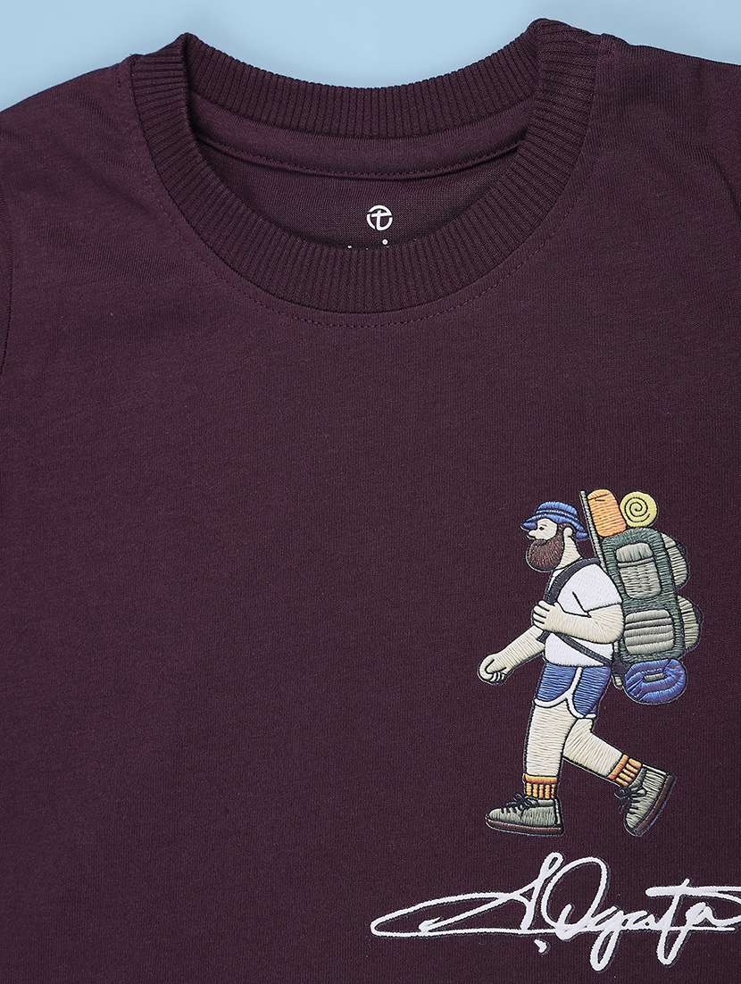 Boys Embroidered Short Sleeves Regular Fit T-shirt - 22547052 -  Standard Image - 3