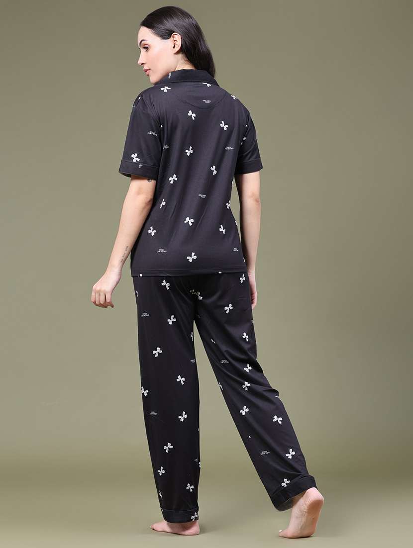 women printed short sleeves nightwear set - 22547186 -  Standard Image - 3