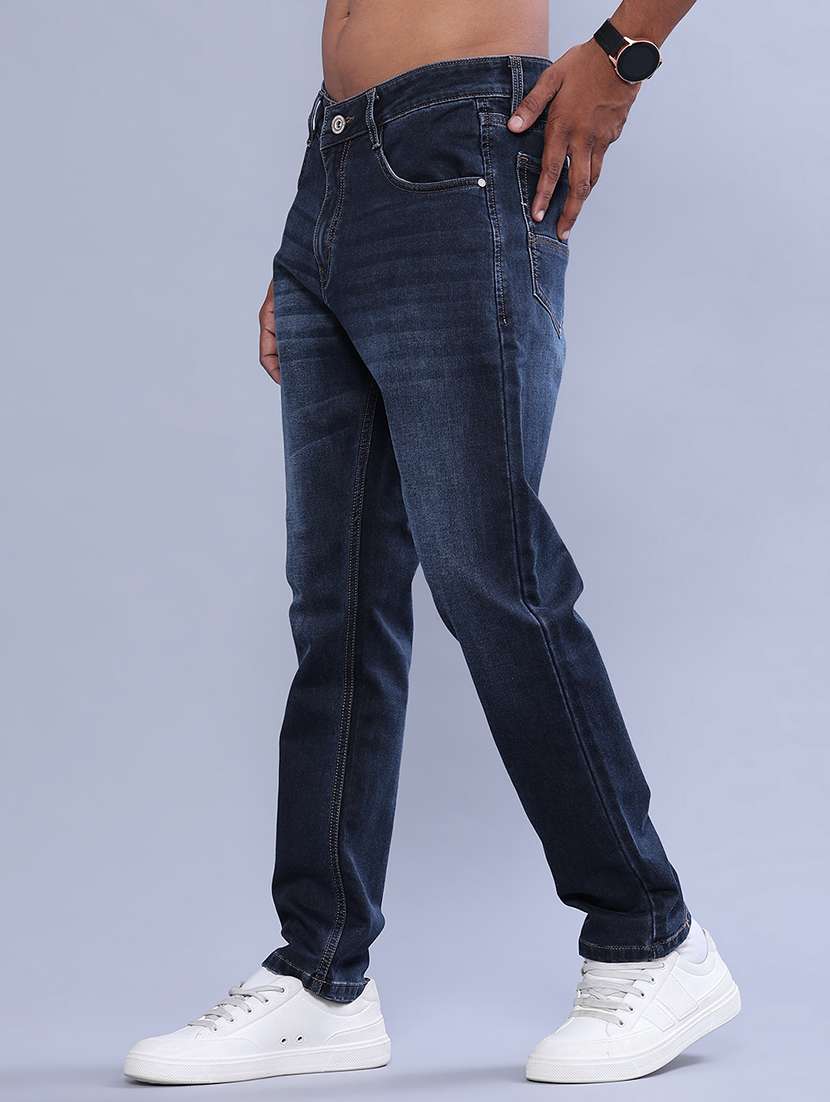 Men Washed Mid Rise Full Length Straight Jeans - 22547479 -  Standard Image - 3