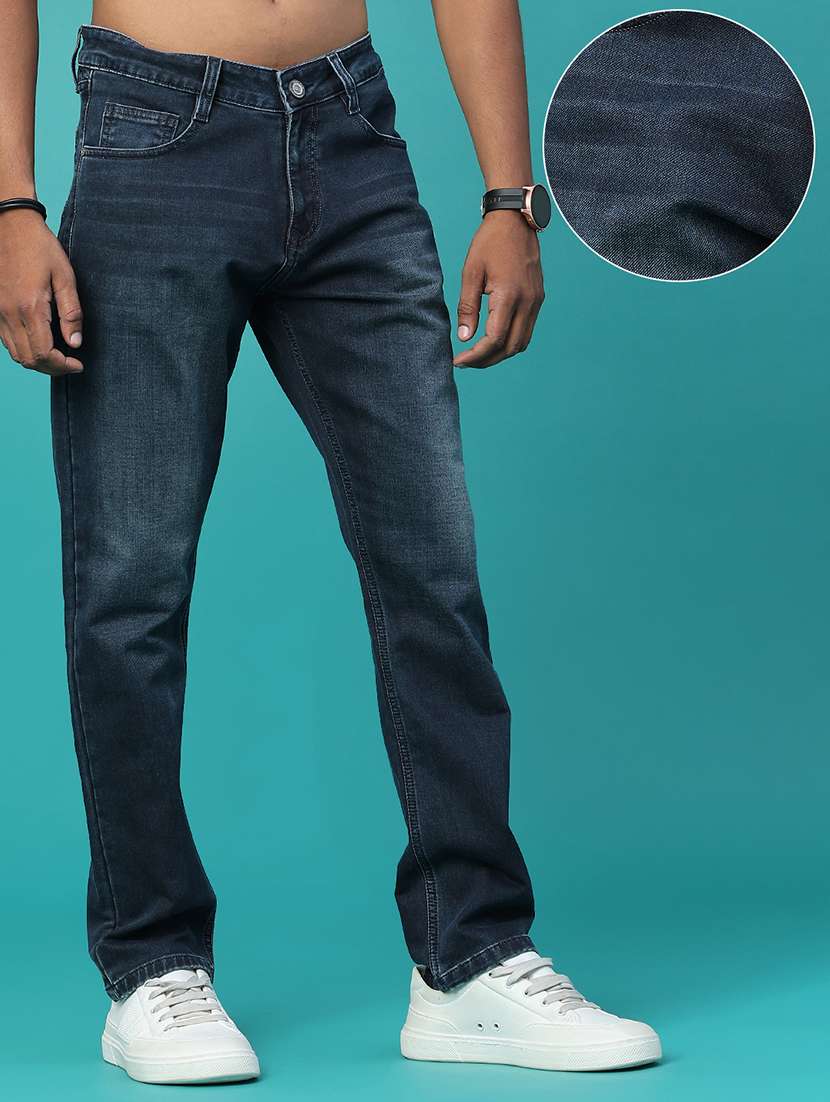 Men Washed Mid Rise Full Length Straight Jeans - 22547488 -  Standard Image - 3