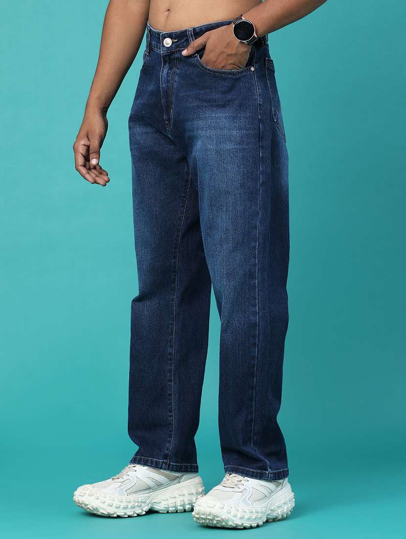 Men Washed Mid Rise Full Length Straight Jeans - 22547493 -  Standard Image - 3