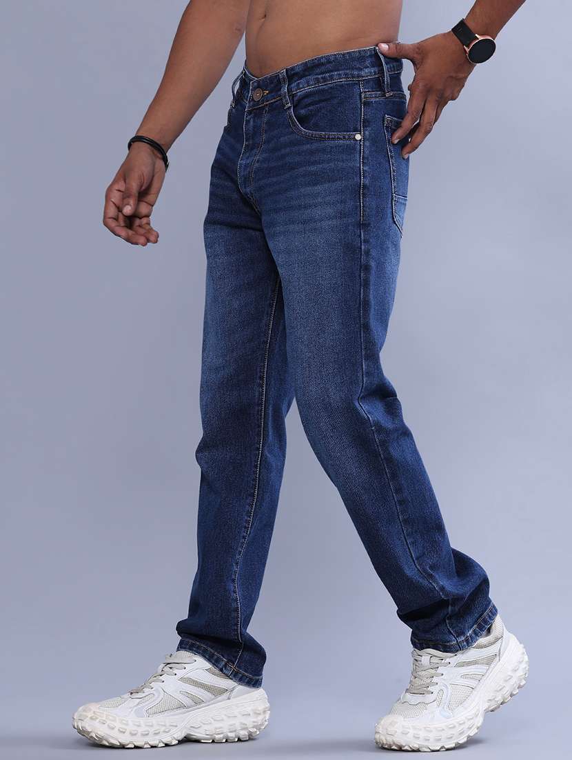 men washed mid rise full length straight jeans - 22547495 -  Standard Image - 3