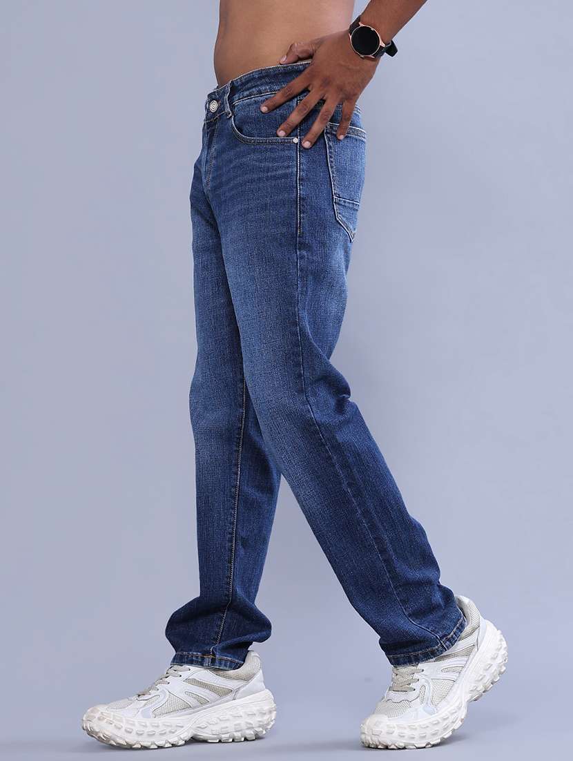 men washed mid rise full length straight jeans - 22547504 -  Standard Image - 3
