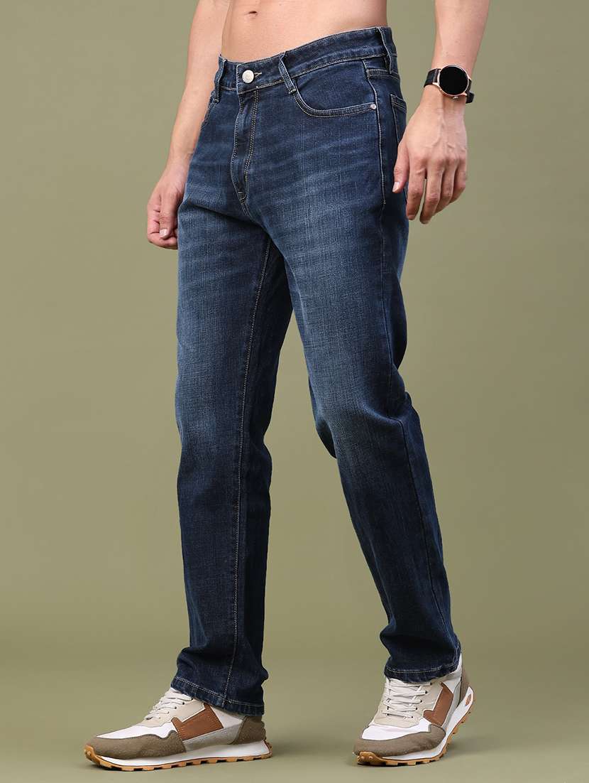 Men Washed Mid Rise Full Length Straight Jeans - 22547512 -  Standard Image - 3