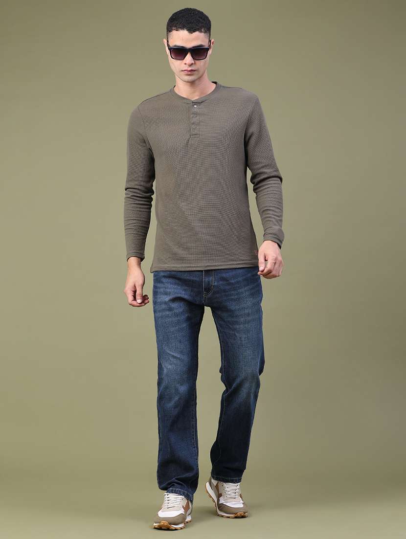 Men Washed Mid Rise Full Length Straight Jeans - 22547512 -  Standard Image - 5
