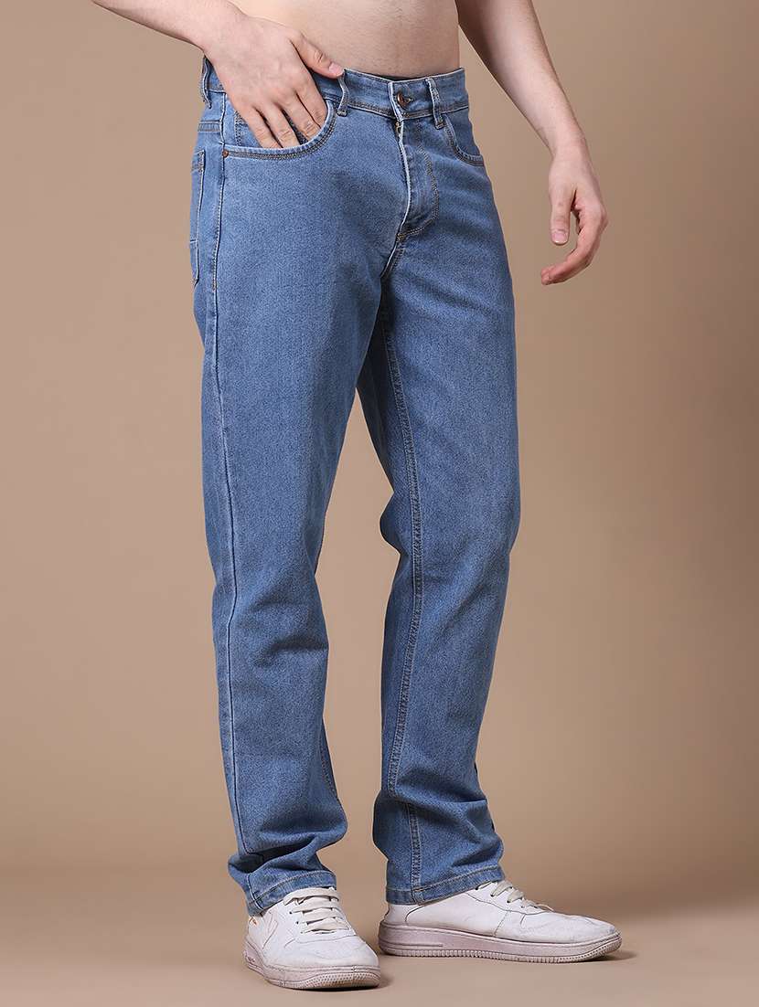 Men Washed Mid Rise Full Length Straight Jeans - 22547518 -  Standard Image - 3