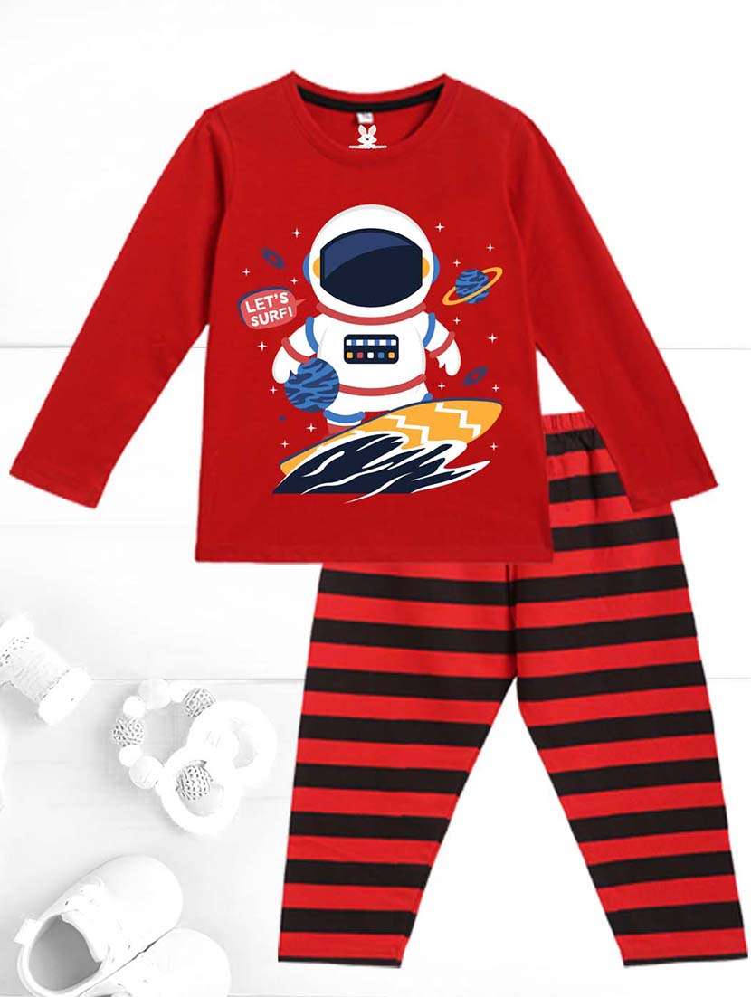 boys printed long sleeves nightwear set