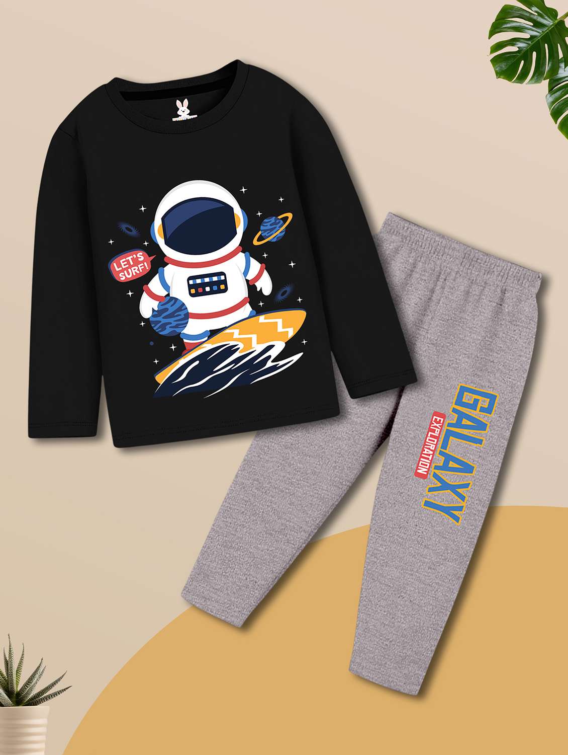 boys printed long sleeves nightwear set