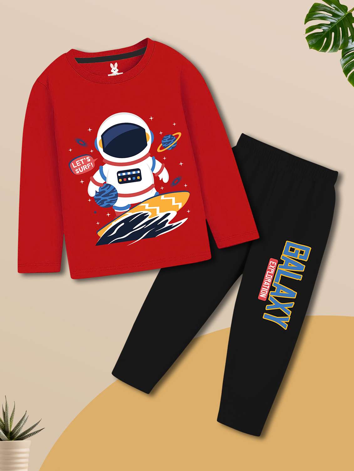 boys printed long sleeves nightwear set