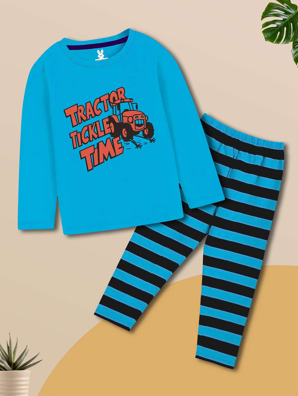 boys printed long sleeves nightwear set