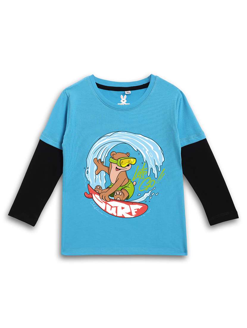boys printed long sleeves regular t-shirt