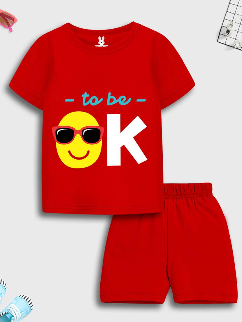 boys printed short sleeve t-shirt & shorts set