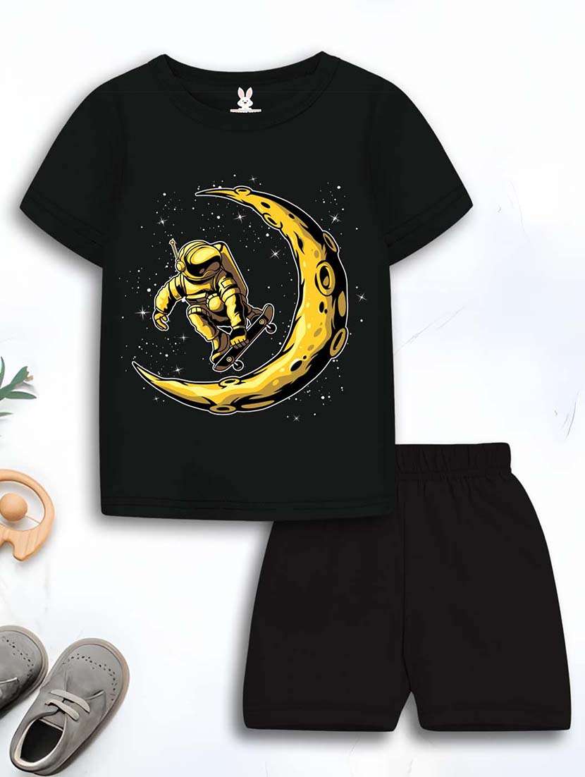 boys printed short sleeve t-shirt & shorts set