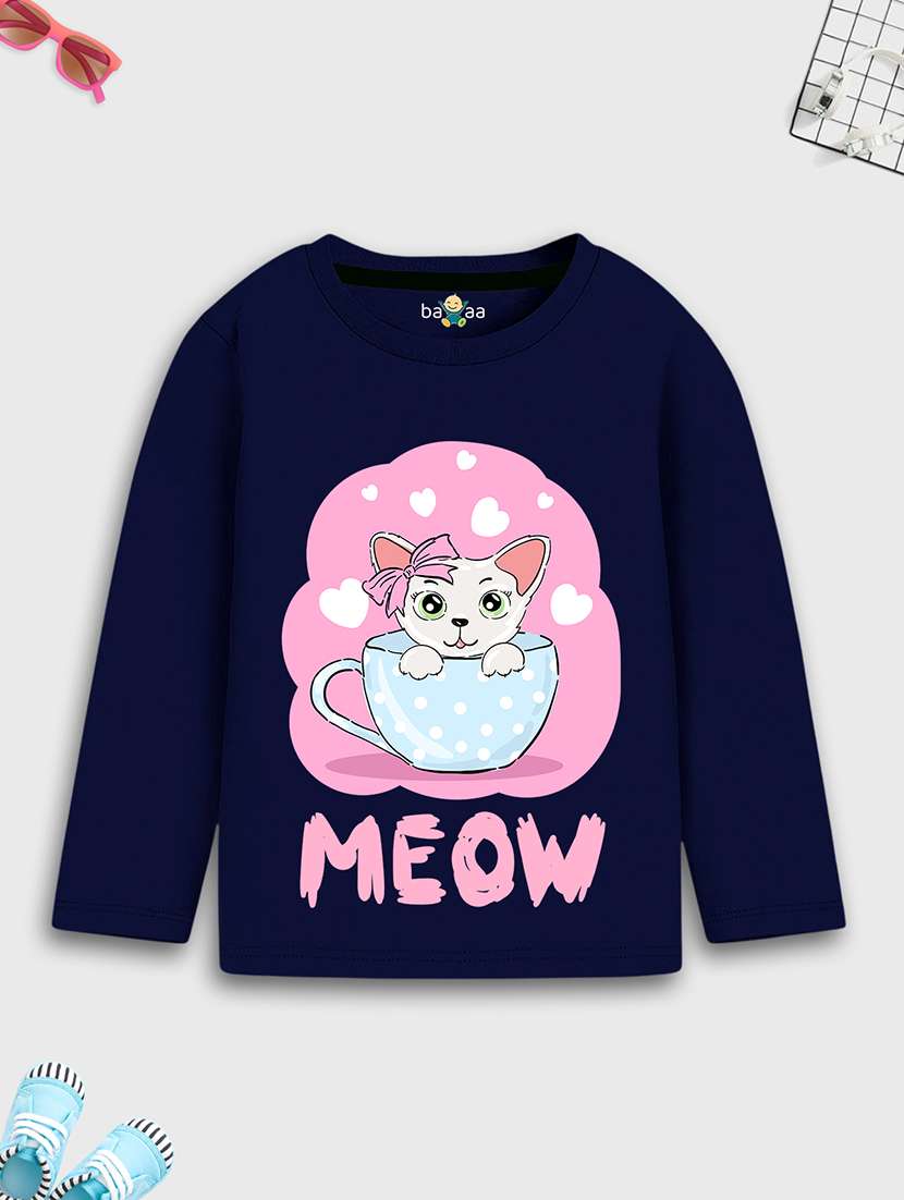 girls printed long sleeve tee