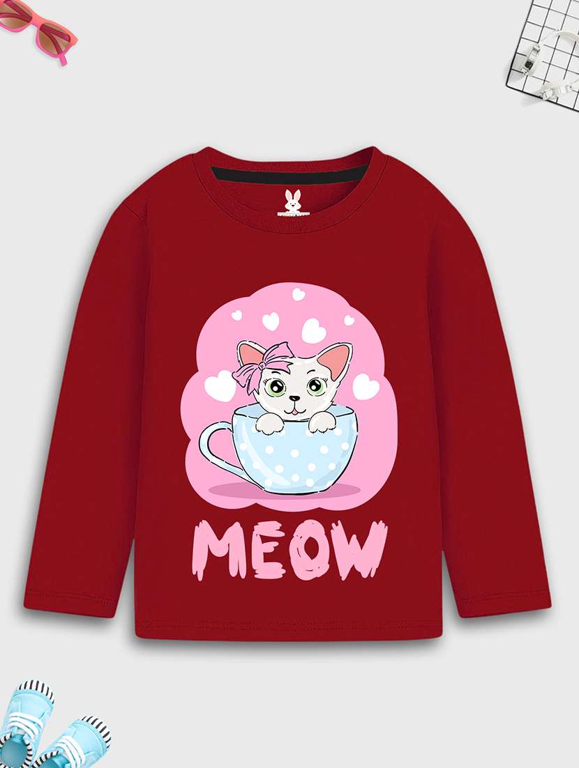 girls printed long sleeve tee