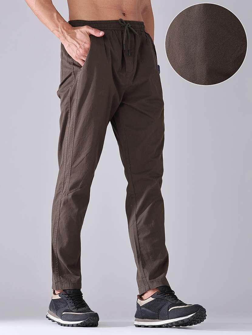 men solid mid rise full length track pant - 22547910 -  Standard Image - 3