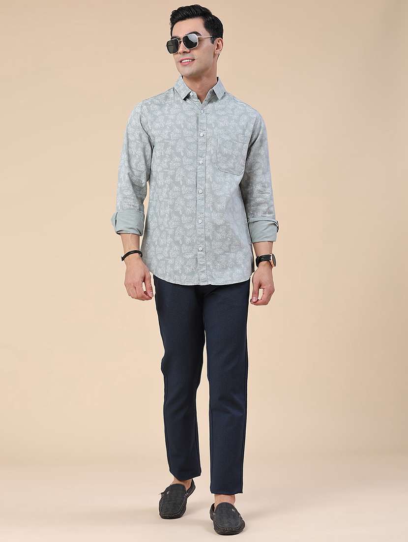 Men Solid Mid Rise Casual Chinos - 22547924 -  Standard Image - 5