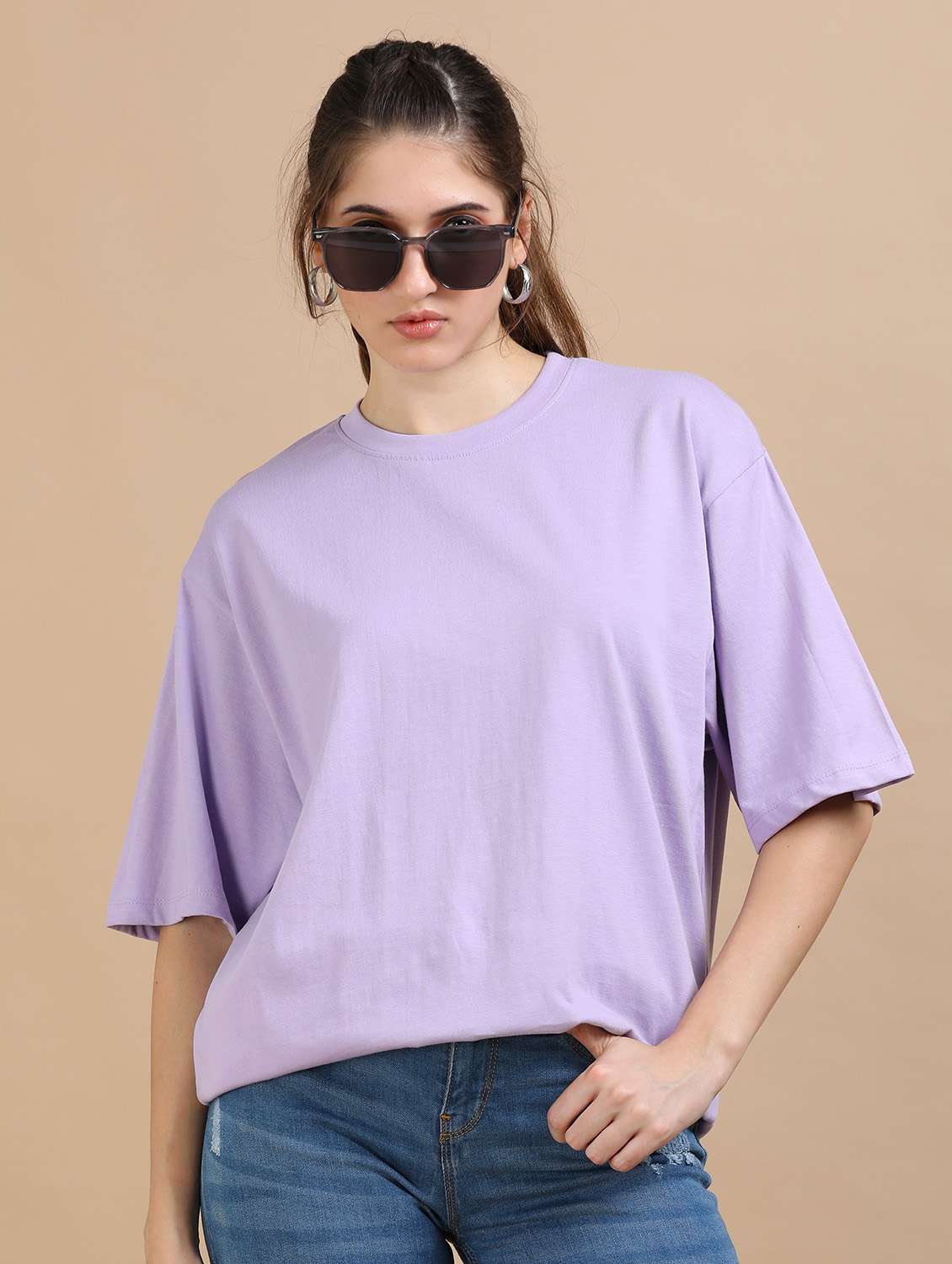 women printed short sleeves oversized t-shirt