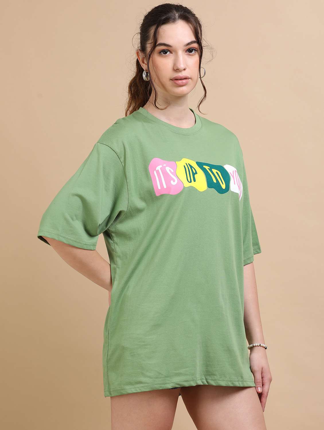 women printed short sleeves oversized t-shirt - 22547939 -  Standard Image - 3