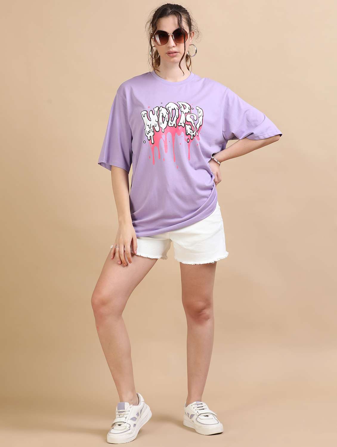 women printed short sleeves oversized t-shirt - 22547941 -  Standard Image - 5