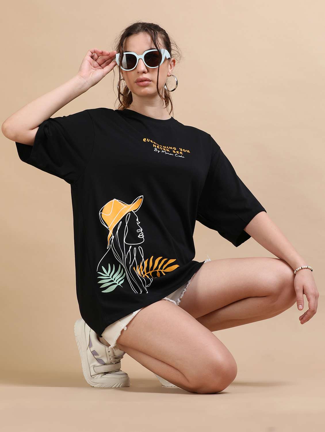 women printed short sleeves oversized t-shirt