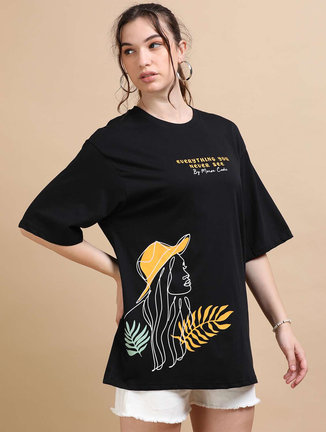Women Printed Short Sleeves Oversized T-shirt - 22547943 -  Standard Image - 3